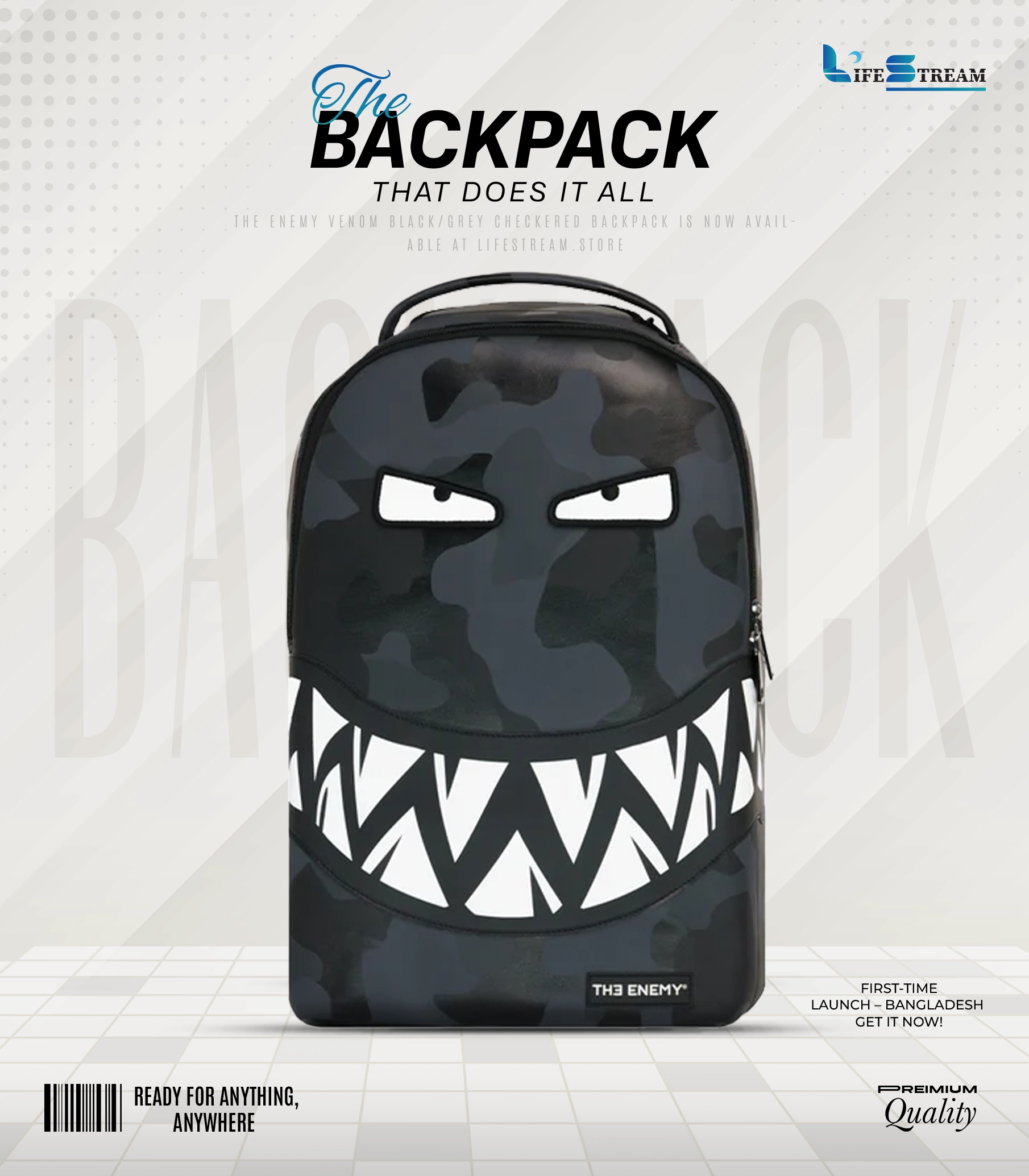 The Enemy Venom Black Camo Backpack